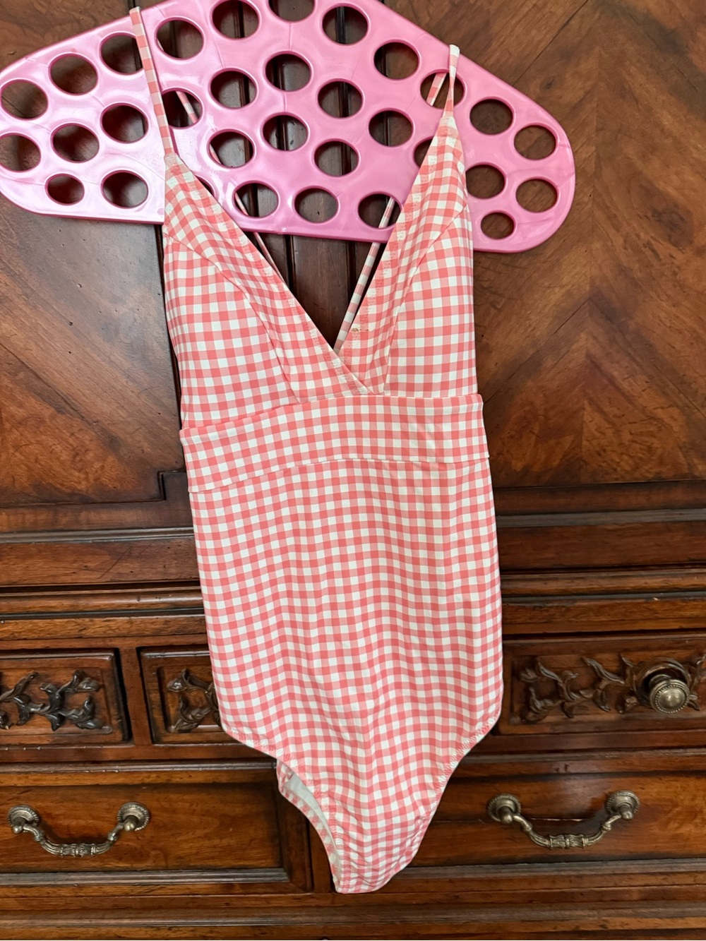 Vineyard Vines tangerine Gingham Women One-Piece Swimsuit